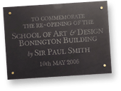 Bonington Opening Plaque